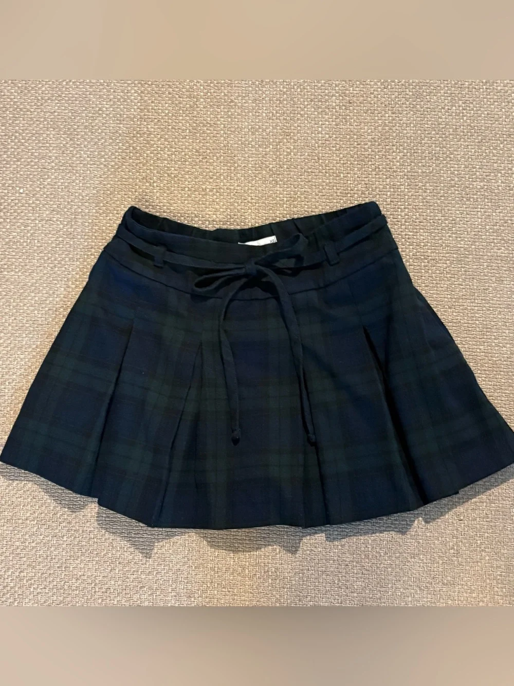 Y2K Hollister Micro Mini Skirt XS Pleated Plaid Pockets School Girl Preppy Acade